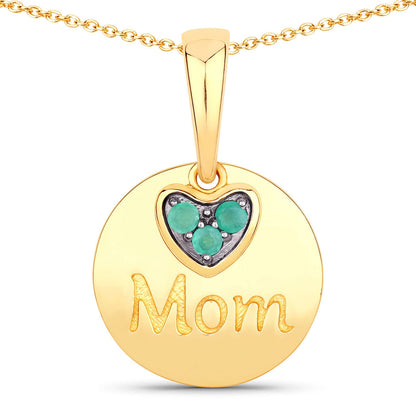 0.17 Carat Genuine Emerald .925 Sterling Silver Pendant by Bids.com