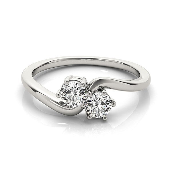 Solitaire Two Stone Diamond Ring in 14k White Gold (1/2 cttw) by Bids.com