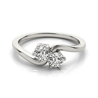 Solitaire Two Stone Diamond Ring in 14k White Gold (1/2 cttw) by Bids.com