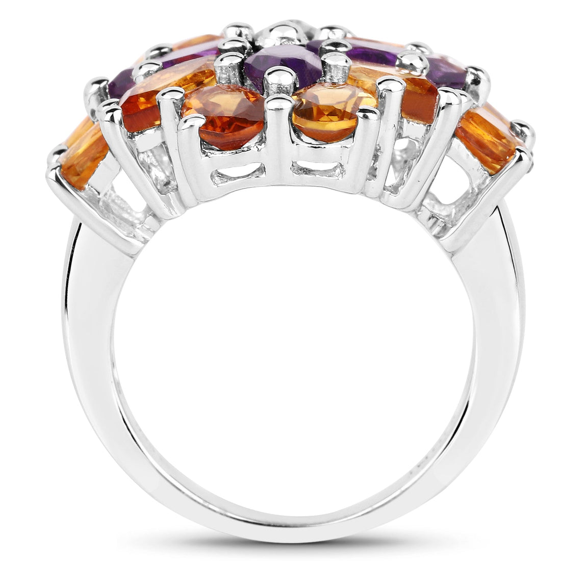 7.96 Carat Genuine Amethyst &amp; Madeira Citrine .925 Sterling Silver Ring by Bids.com