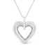 .925 Sterling Silver Prong-Set Diamond Accent Double Heart 18" Pendant Necklace (I-J Color, I1-I2 Clarity) by Bids.com