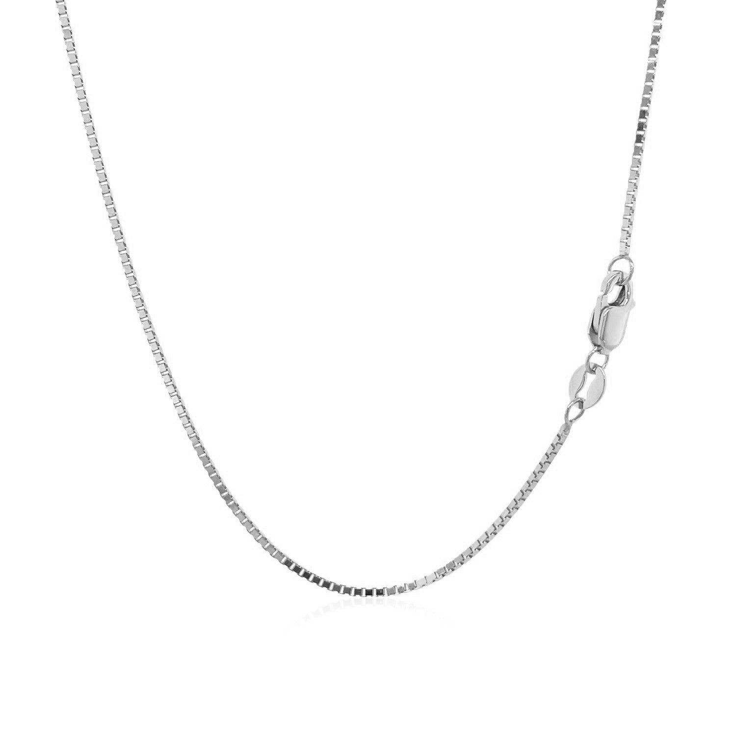 14k White Gold Classic Box Chain 1.0mm by Bids.com