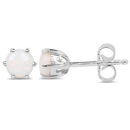 0.74 Carat Genuine Opal .925 Sterling Silver Earrings  DestGlow