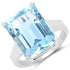 15.53 Carat Genuine Blue Topaz .925 Sterling Silver Ring  DestGlow