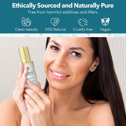 Hyaluronic Acid &amp; Retinol Serum - Revitalizing Anti-Aging, Radiant Glowing Complexion, Wrinkle Reduction - Dermatologist Tested, Korean Skin Care, Clean Beauty - 1.69 Fl. Oz