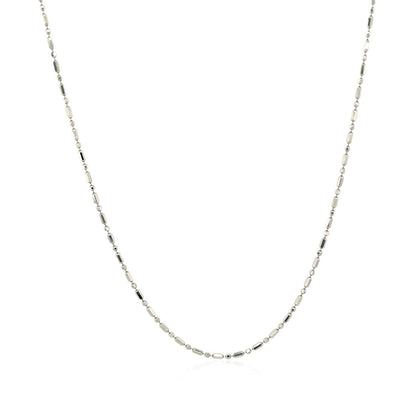 14k White Gold Diamond-Cut Bead Chain 1.0mm by Bids.com