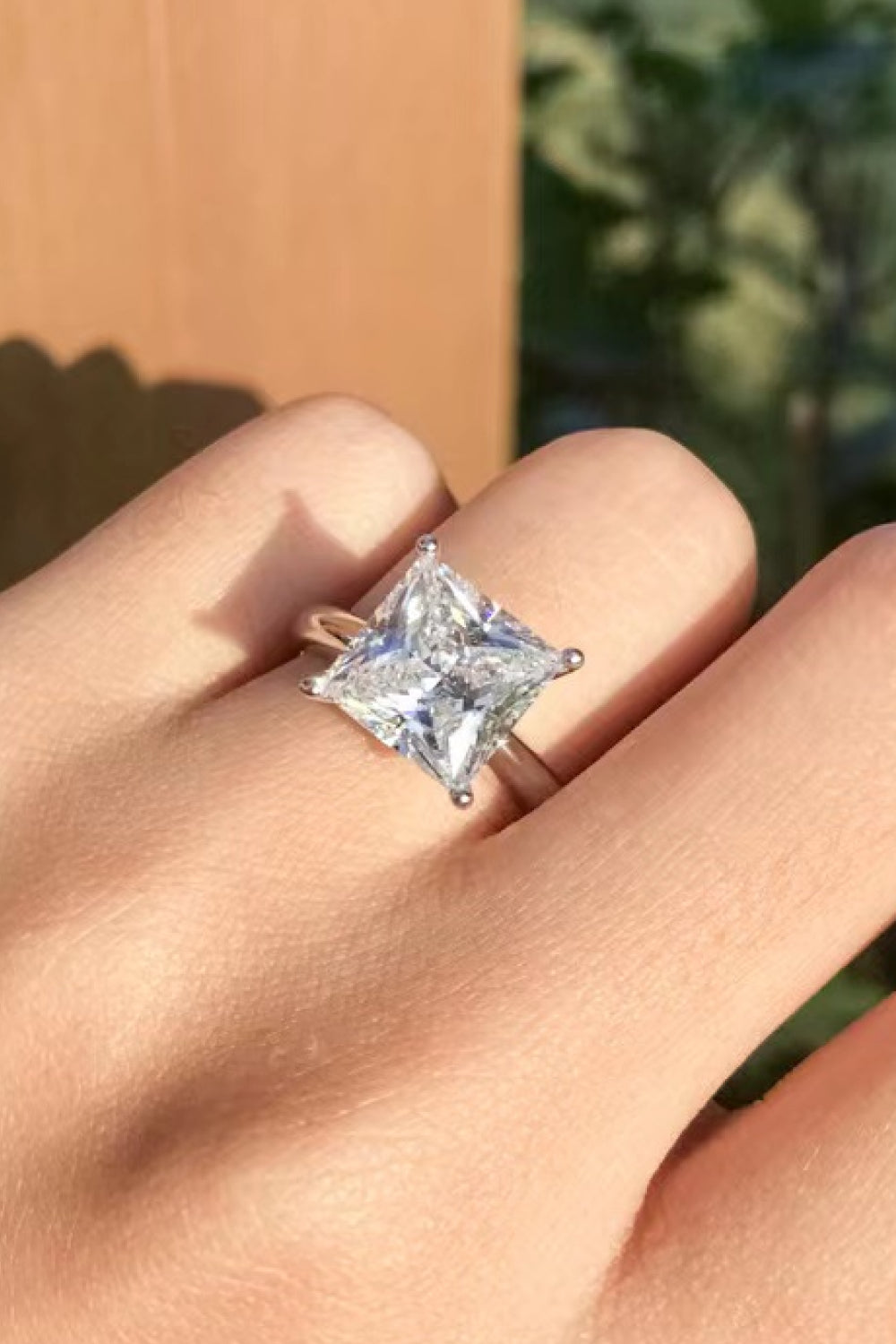 5 Carat Princess-Cut Sparkala™ Solitaire Ring (Platinum Over Pure Sterling Silver) by Sparkala
