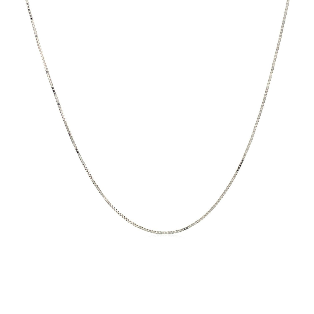 14k White Gold Classic Box Chain 0.45mm  DestGlow