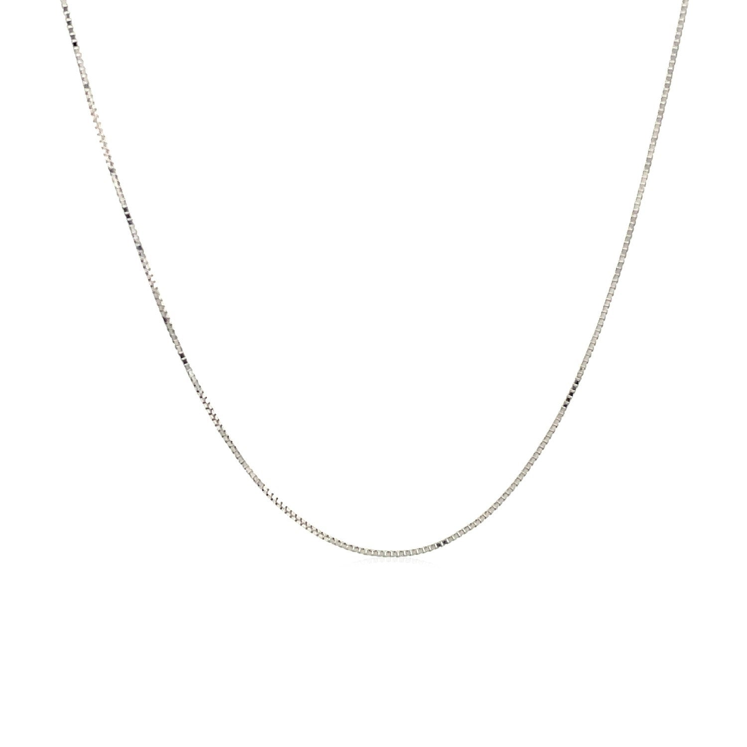 14k White Gold Classic Box Chain 0.45mm  DestGlow