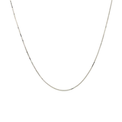 14k White Gold Classic Box Chain 0.45mm  DestGlow