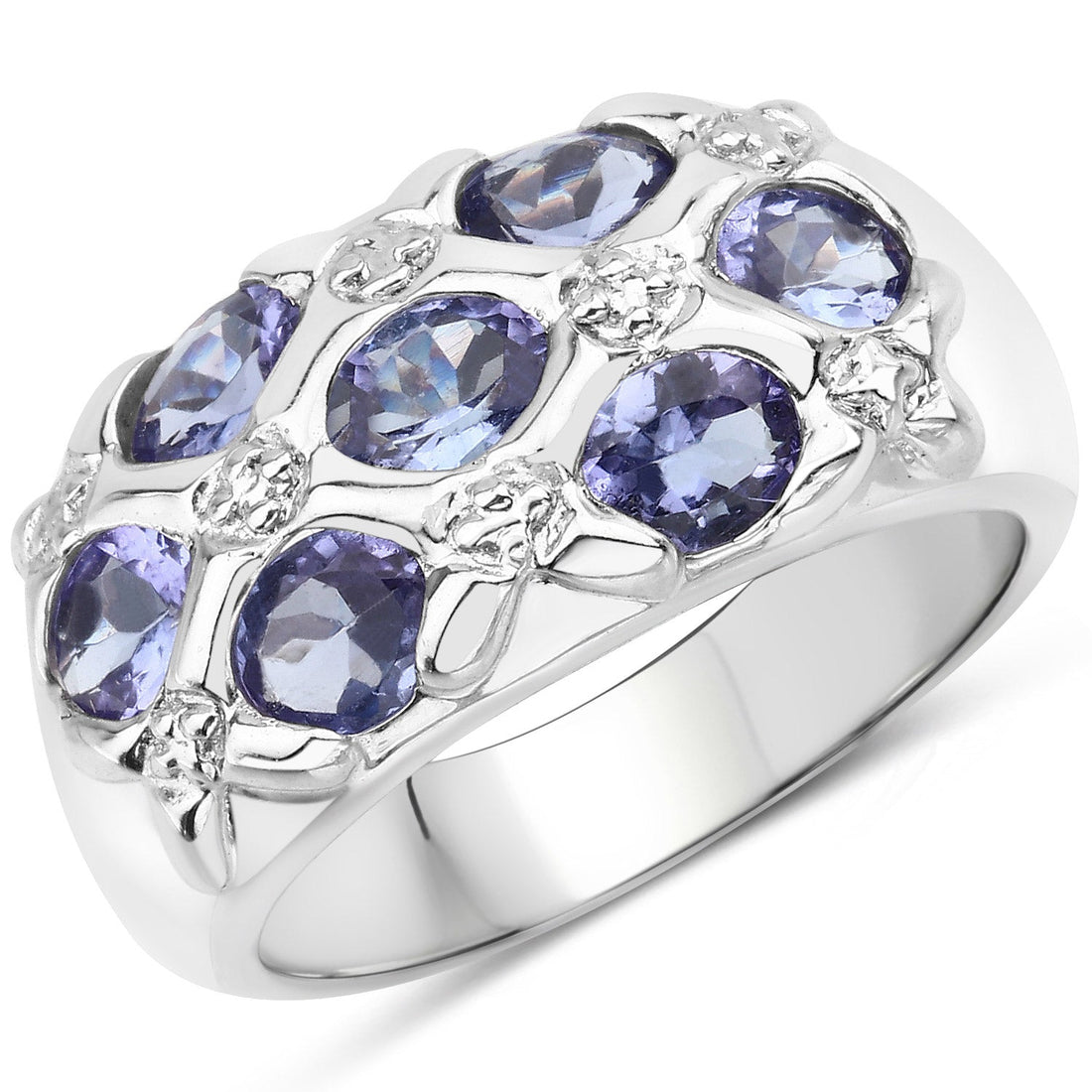 2.31 Carat Genuine Tanzanite .925 Sterling Silver Ring by Bids.com