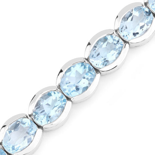 44.00 Carat Genuine Blue Topaz .925 Sterling Silver Bracelet by Bids.com
