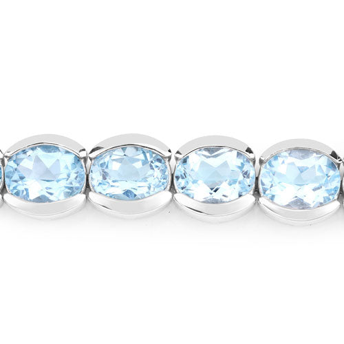 44.00 Carat Genuine Blue Topaz .925 Sterling Silver Bracelet by Bids.com
