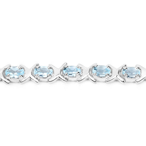 5.75 Carat Genuine Blue Topaz .925 Sterling Silver Bracelet  DestGlow