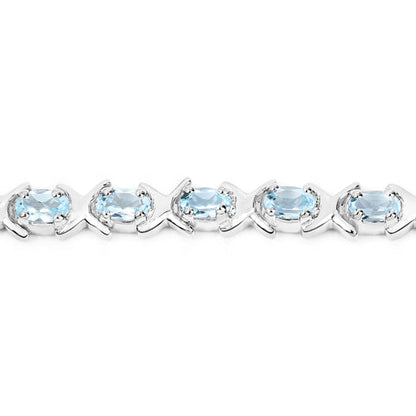 5.75 Carat Genuine Blue Topaz .925 Sterling Silver Bracelet  DestGlow