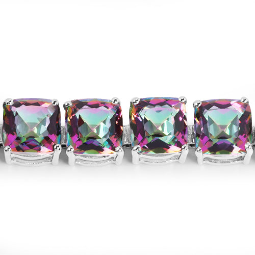 48.93 Carat Genuine Rainbow Quartz .925 Sterling Silver Bracelet by Bids.com