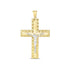 14k Two Tone Gold High Polish Diamond Cut Cross Pendant by Bids.com