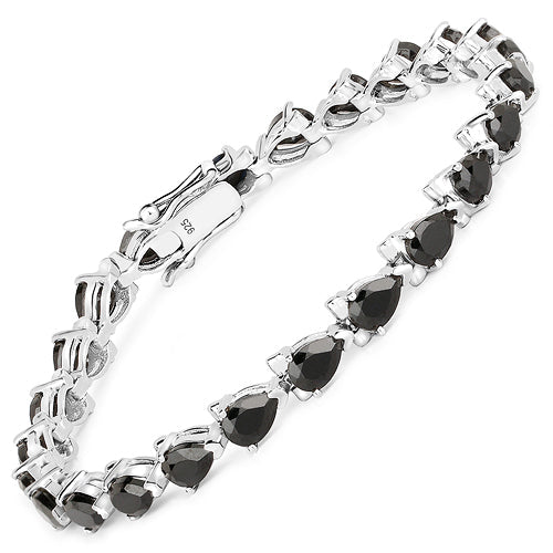 14.82 Carat Genuine Black Spinel 925 Sterling Silver Bracelet by Bids.com