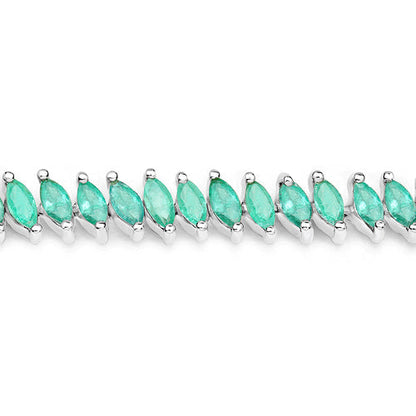 6.82 Carat Genuine Zambian Emerald .925 Sterling Silver Bracelet  DestGlow