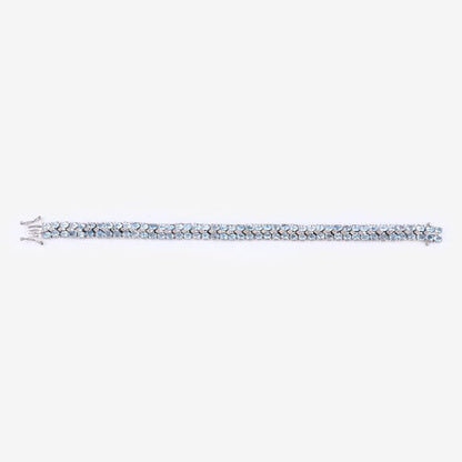 17.22 Carat Genuine Blue Topaz and White Diamond .925 Sterling Silver Bracelet by Bids.com