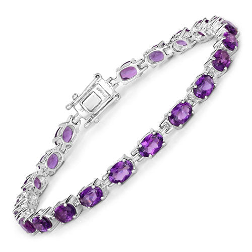 7.98 Carat Genuine Amethyst .925 Sterling Silver Bracelet by Bids.com