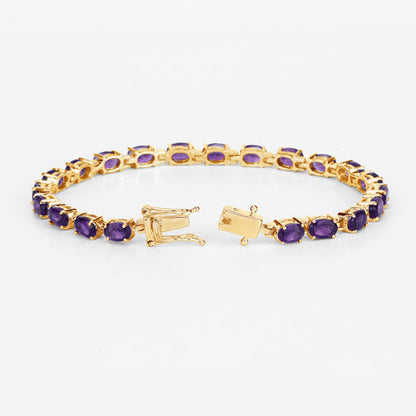 7.98 Carat Genuine Amethyst .925 Sterling Silver Bracelet  DestGlow