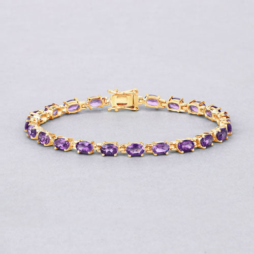 7.98 Carat Genuine Amethyst .925 Sterling Silver Bracelet  DestGlow
