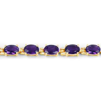 7.98 Carat Genuine Amethyst .925 Sterling Silver Bracelet  DestGlow