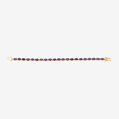 7.98 Carat Genuine Amethyst .925 Sterling Silver Bracelet  DestGlow