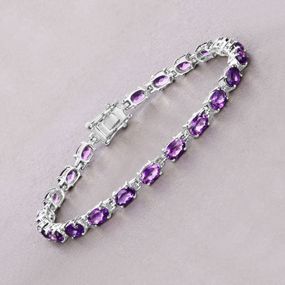 7.98 Carat Genuine Amethyst .925 Sterling Silver Bracelet by Bids.com