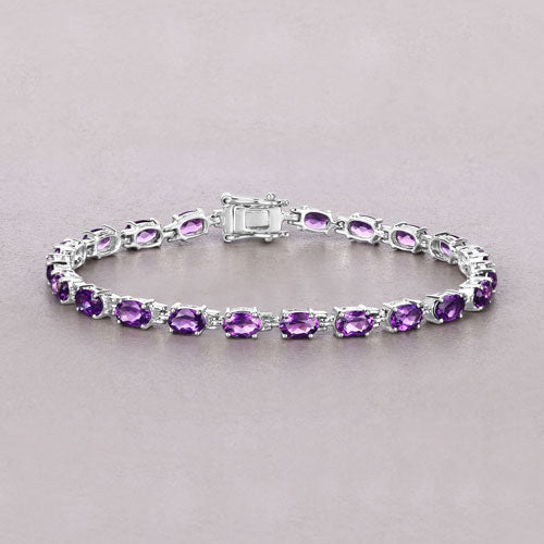 7.98 Carat Genuine Amethyst .925 Sterling Silver Bracelet by Bids.com