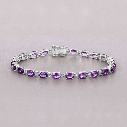 7.98 Carat Genuine Amethyst .925 Sterling Silver Bracelet by Bids.com