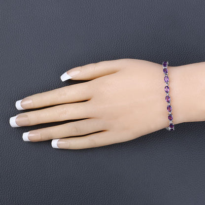 7.98 Carat Genuine Amethyst .925 Sterling Silver Bracelet by Bids.com