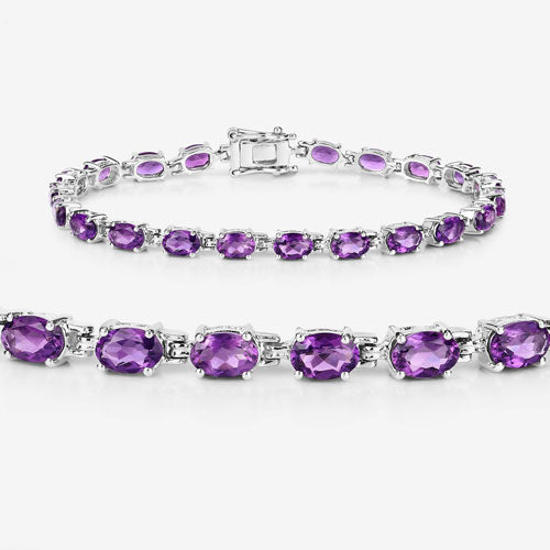 7.98 Carat Genuine Amethyst .925 Sterling Silver Bracelet by Bids.com