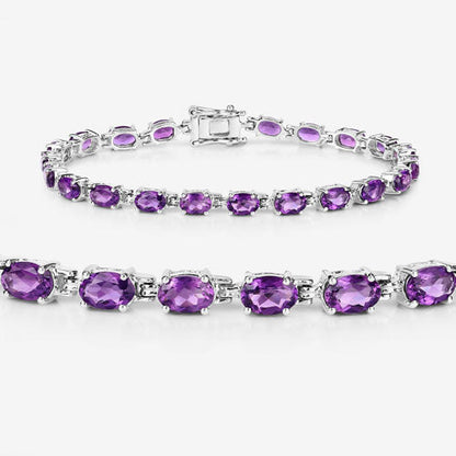 7.98 Carat Genuine Amethyst .925 Sterling Silver Bracelet by Bids.com