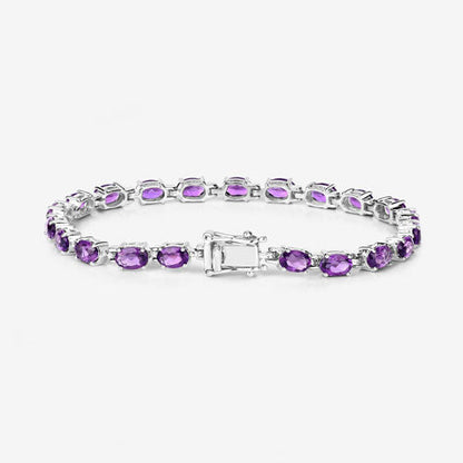 7.98 Carat Genuine Amethyst .925 Sterling Silver Bracelet by Bids.com