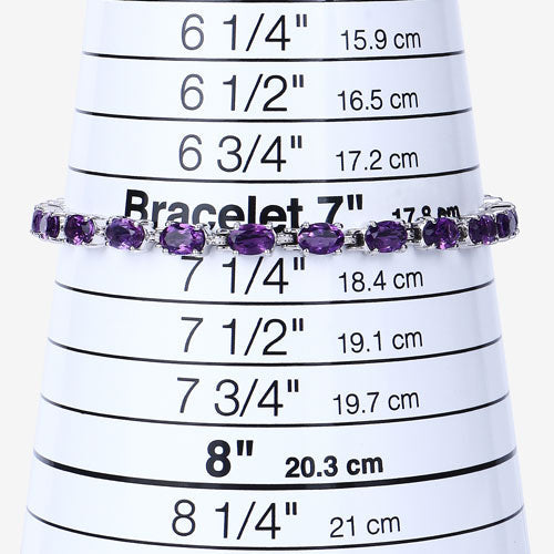 7.98 Carat Genuine Amethyst .925 Sterling Silver Bracelet by Bids.com