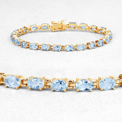 11.22 Carat Genuine Blue Topaz .925 Sterling Silver Bracelet  DestGlow