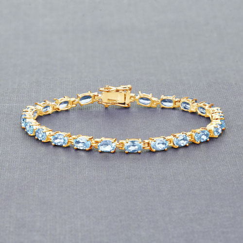 11.22 Carat Genuine Blue Topaz .925 Sterling Silver Bracelet  DestGlow