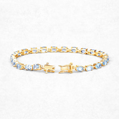11.22 Carat Genuine Blue Topaz .925 Sterling Silver Bracelet  DestGlow