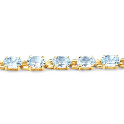 11.22 Carat Genuine Blue Topaz .925 Sterling Silver Bracelet  DestGlow