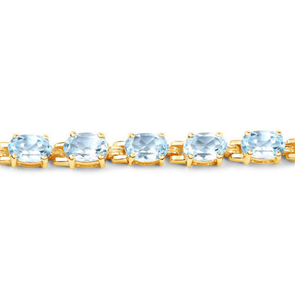 11.22 Carat Genuine Blue Topaz .925 Sterling Silver Bracelet  DestGlow