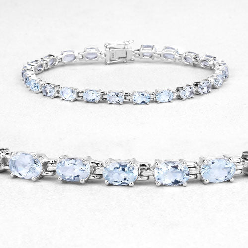 10.71 Carat Genuine Blue Topaz .925 Sterling Silver Bracelet  DestGlow