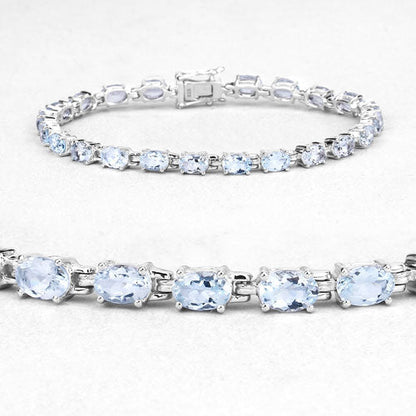 10.71 Carat Genuine Blue Topaz .925 Sterling Silver Bracelet  DestGlow