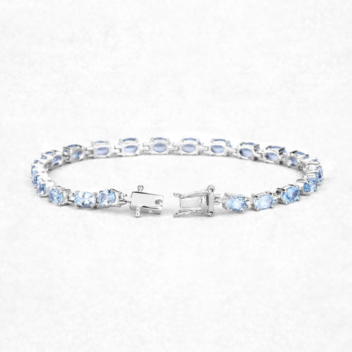 10.71 Carat Genuine Blue Topaz .925 Sterling Silver Bracelet  DestGlow