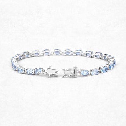 10.71 Carat Genuine Blue Topaz .925 Sterling Silver Bracelet  DestGlow
