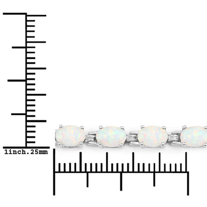 3.50 Carat Genuine Created Opal .925 Sterling Silver Bracelet by Bids.com