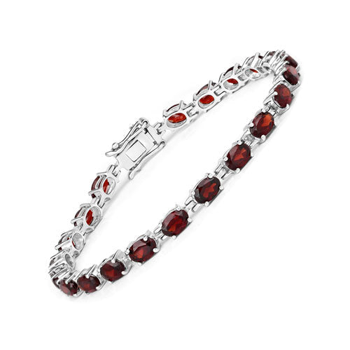 11.22 Carat Genuine Garnet .925 Sterling Silver Bracelet  DestGlow
