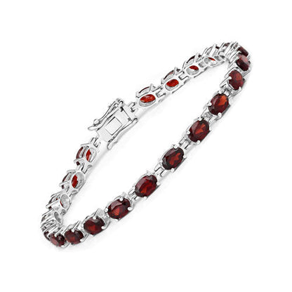 11.22 Carat Genuine Garnet .925 Sterling Silver Bracelet  DestGlow
