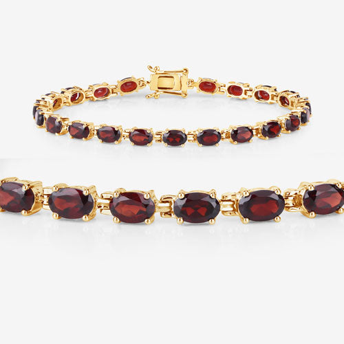 11.22 Carat Genuine Garnet .925 Sterling Silver Bracelet  DestGlow